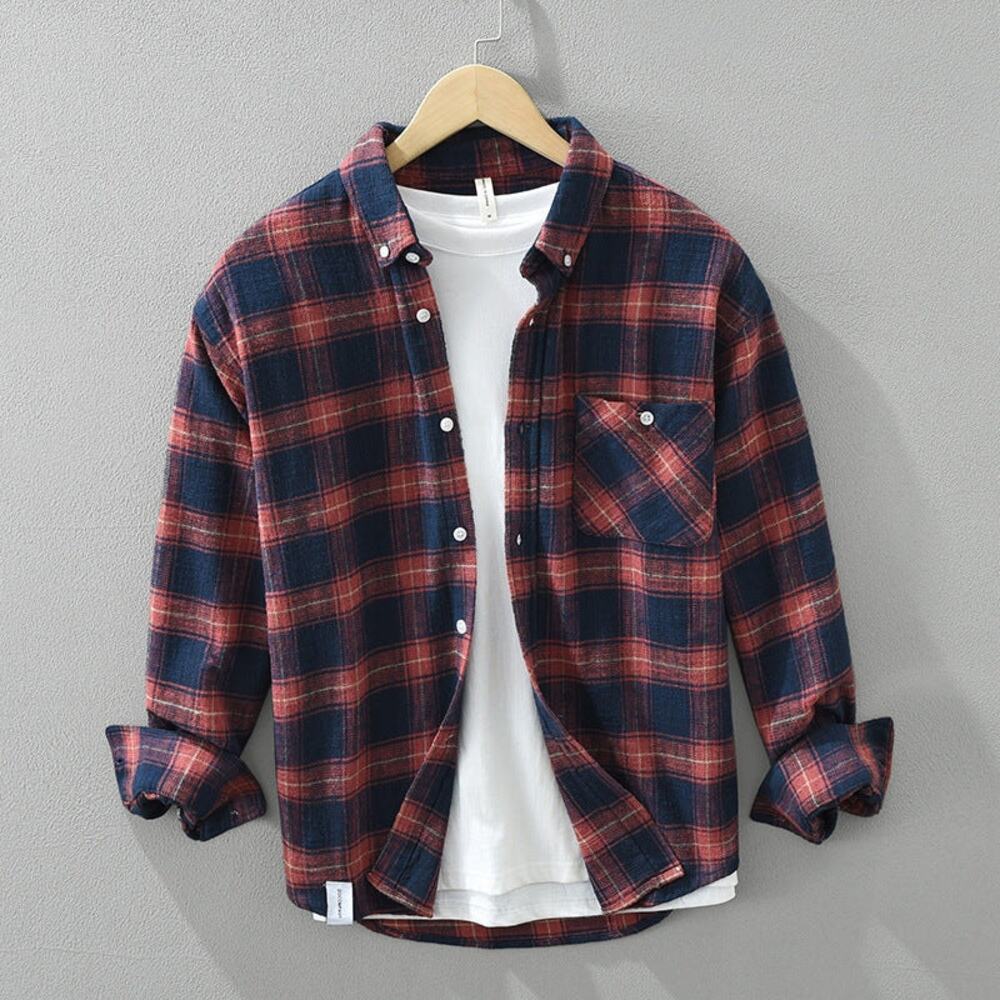Spaydes Roman Red Blue Plaid Cotton Shirt Mens Size US XL/IT 3XL